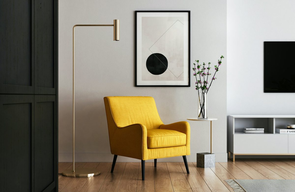 Calm interior with carefully arranged home accessories