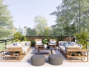 Outdoor Patio With Chic Furniture