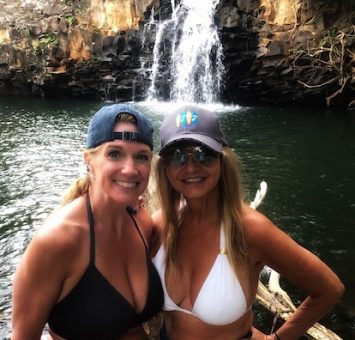 Two women Hiking Twin Falls Maui Shelly Anderson and Heather Winfield