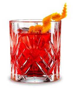 A fall cocktail made named Double Chicken Please’s Negroni 