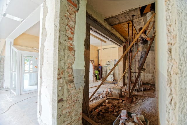 two images of a home being renovated. what it looks like and will look like.