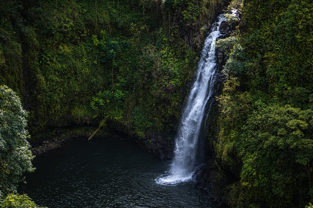 A waterfall in Hawaii you can see on the road to Hana.