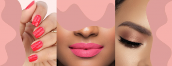 women wearing ella+mila-nails polish-lips showing the product-eye makeup -beauty