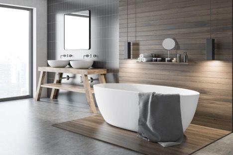 A bathroom designed to look like a spa