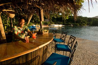 the outdoor bar at Montego-Bay-Magnificence-at-Round-Hill-Hotel-Villas-Jamaica