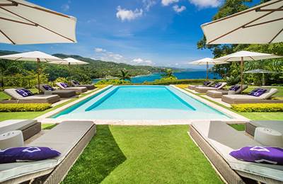The pool outside of Montego Bay's Magnificence Round Hill Hotel and Villas in Jamaica