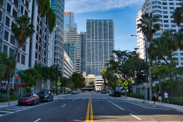 a street in Downtown Miami—one of the most artistic neighborhoods in Miami