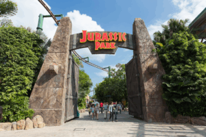SINGAPORE - JANUARY 30, 2015 : Jurassic Park is of the famous
