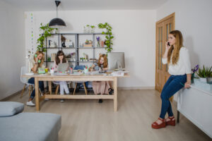 office-working-woman-talking-phone