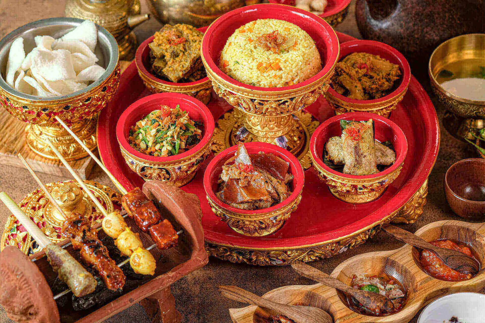 Food from Balinese Rijsttafel Plate at Dapur Raja