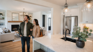 Couple staring at home, your dream home
