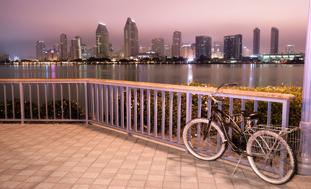 Coronado Island Sidewalk Bicycle San Diego Waterfront Downtown