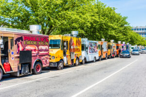 Food trucks on street 