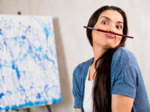 Cute girl making expression