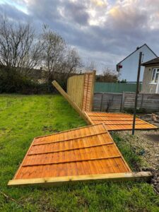 fence fell first