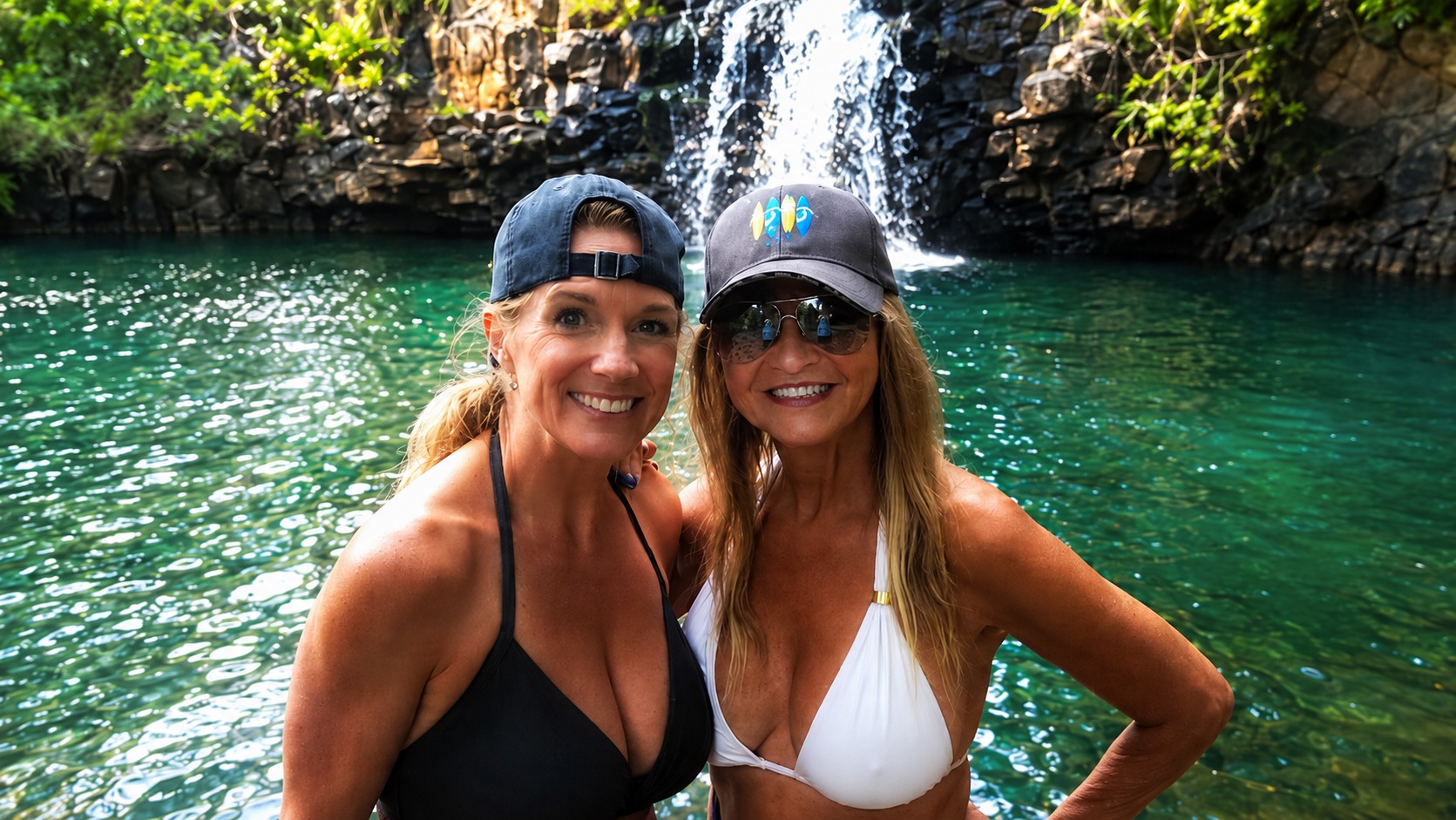 Heather Winfield and Shelly Anderson in Hawaii Hiking Trails