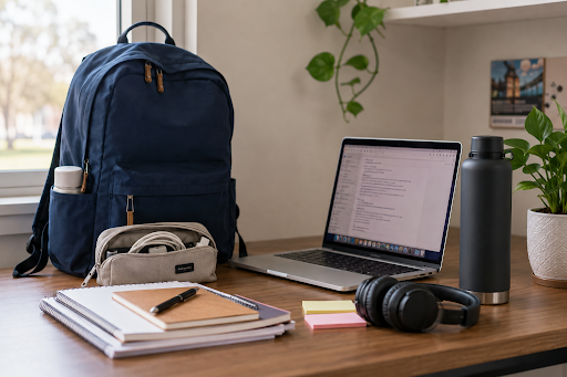 A table witha laptop
